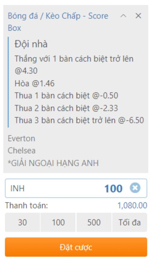 Kỹ năng cần có khi chơi kèo chấp score box
