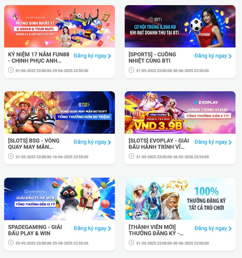 Ưu đãi và khuyến mãi tại Fun88
